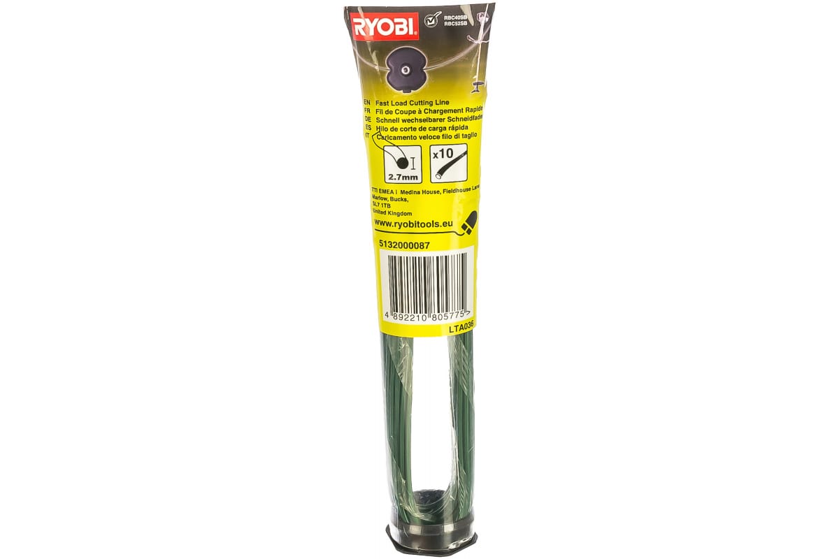 Леска для триммера прямая круг 2,7 мм Ryobi Easyfit LTA036 5132000087 10 шт., Easyfit LTA036
Леска для триммера прямая круг 2,7 мм Ryobi Easyfit LTA036 5132000087 10 шт., Easyfit LTA036
