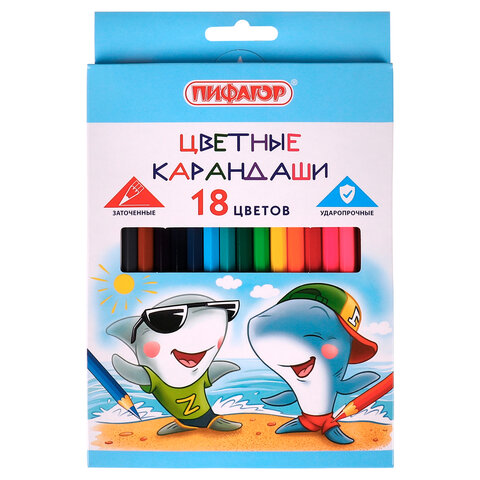 Карандаши цветные Веселые акулята, 18 цветов, классические, заточенные, 181817, (2шт.), Разноцветные
Карандаши цветные Веселые акулята, 18 цветов, классические, заточенные, 181817, (2шт.), Разноцветные