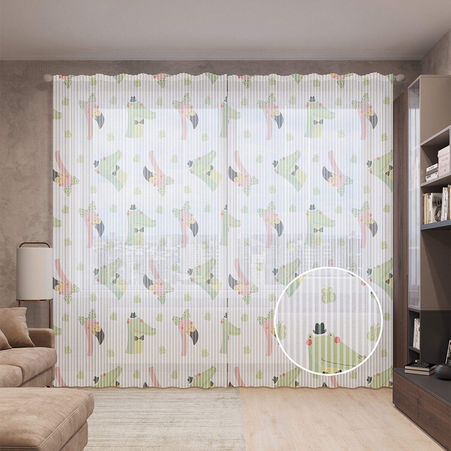 Тюль вуаль на шторной ленте с принтом JoyArty "Крокодил и страус", 310х265 см, Крокодил и страус 
Тюль вуаль на шторной ленте с принтом JoyArty "Крокодил и страус", 310х265 см, Крокодил и страус