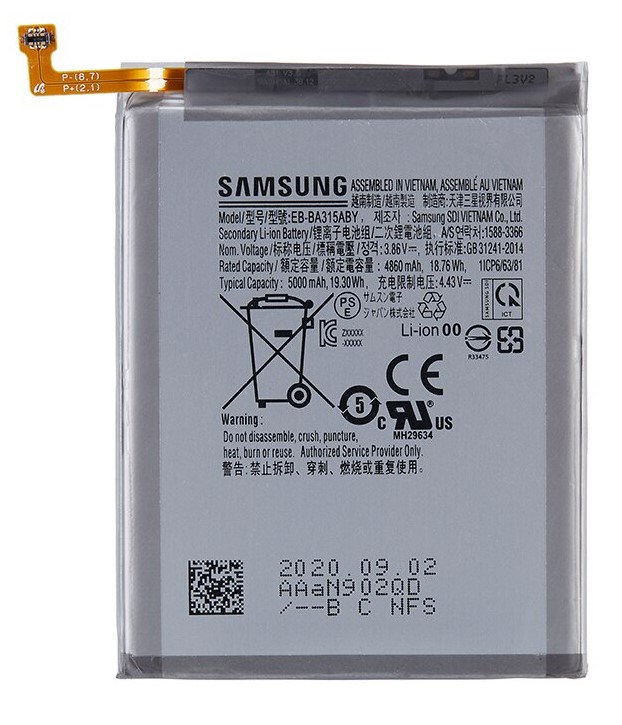 Аккумулятор для Samsung SM-A315F/A325F/A225F Galaxy A31/A32/A22 (EB-BA315BY) (5000mAh), Серый, Samsung SM-A315F/A325F/A225F Galaxy A31/A32/A22 (EB-BA315BY)
Аккумулятор для Samsung SM-A315F/A325F/A225F Galaxy A31/A32/A22 (EB-BA315BY) (5000mAh), Серый, Samsung SM-A315F/A325F/A225F Galaxy A31/A32/A22 (EB-BA315BY)