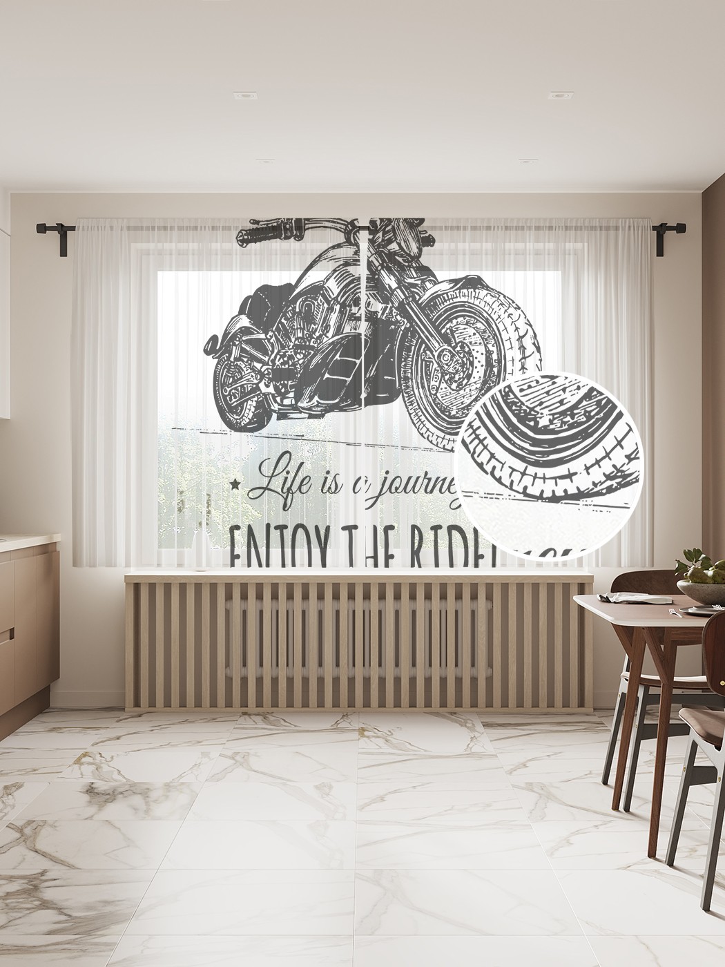 Фототюль JoyArty "Путешествие на мотоцикле", 145x180см (2 полотна с лентой + 50 крючков), Путешествие на мотоцикле
Фототюль JoyArty "Путешествие на мотоцикле", 145x180см (2 полотна с лентой + 50 крючков), Путешествие на мотоцикле