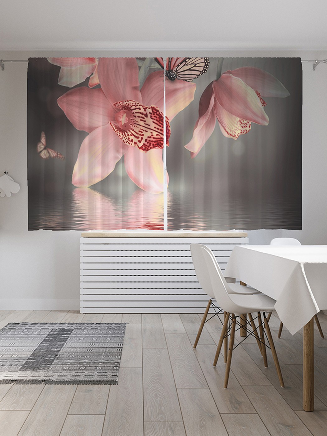 Классические шторы JoyArty "Легенда о цветке", серия Oxford DeLux, 2 полотна 145x180 см, Легенда о цветке