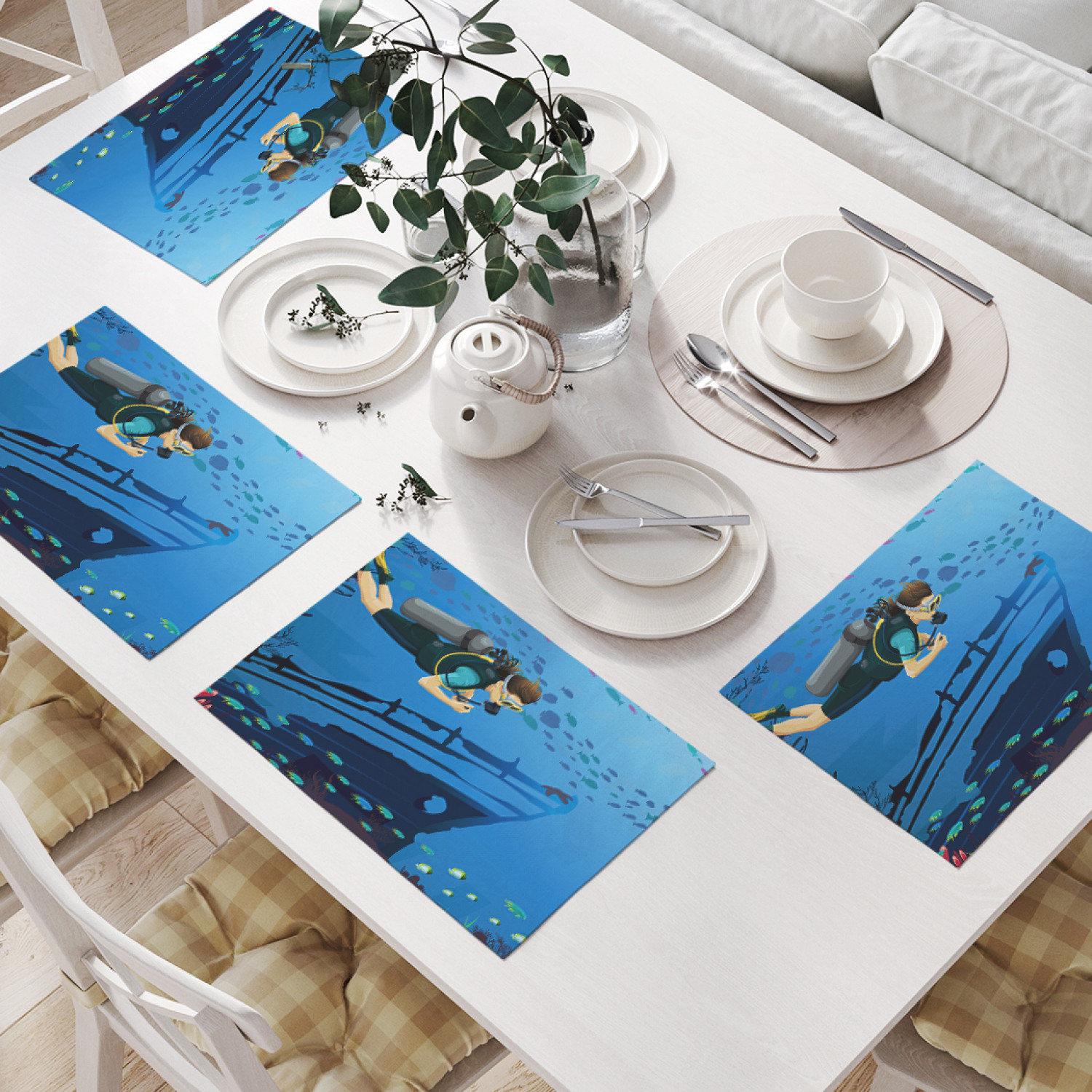 Комплект салфеток JoyArty "У затонувшей лодки" (32х46 см, 4 шт.), Синий, У затонувшей лодки 
Комплект салфеток JoyArty "У затонувшей лодки" (32х46 см, 4 шт.), Синий, У затонувшей лодки