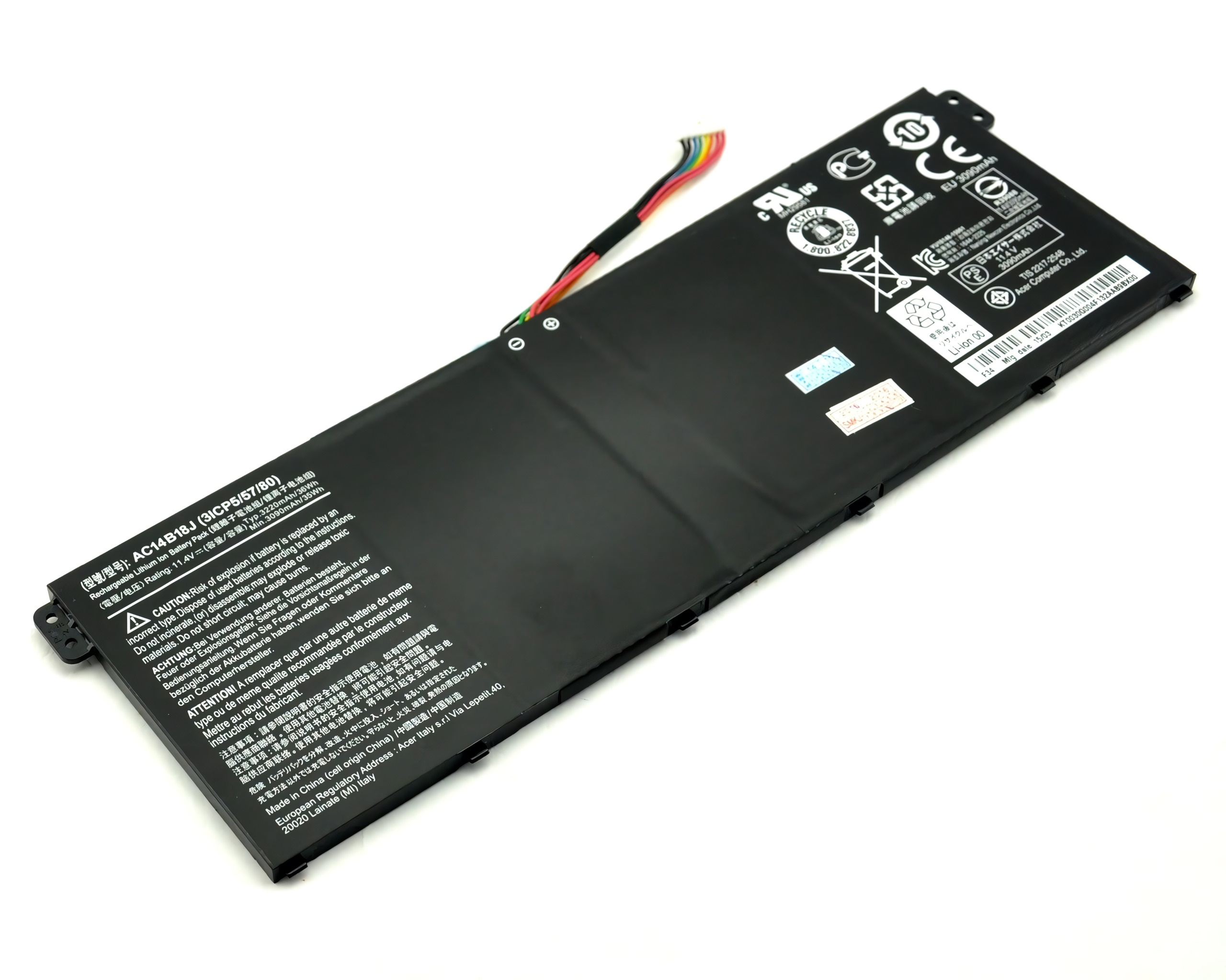 Аккумулятор для ноутбука Acer V3-111 E3-111 E3-112 ES1-511 ORG (11.4V 3200mAh) AC14B18J
Аккумулятор для ноутбука Acer V3-111 E3-111 E3-112 ES1-511 ORG (11.4V 3200mAh) AC14B18J