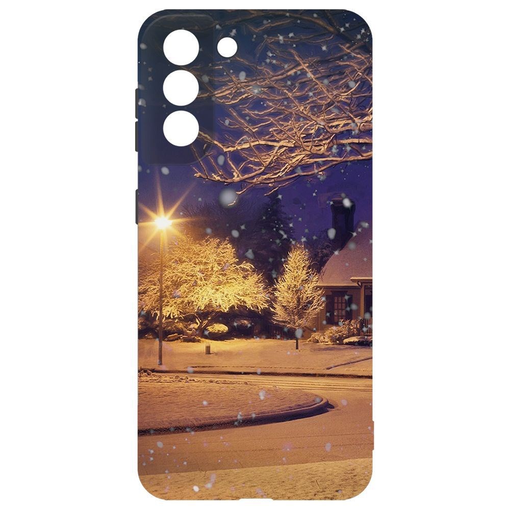 фото Чехол-накладка krutoff софт кейс зимняя сказка для samsung galaxy s21 (g991) черный