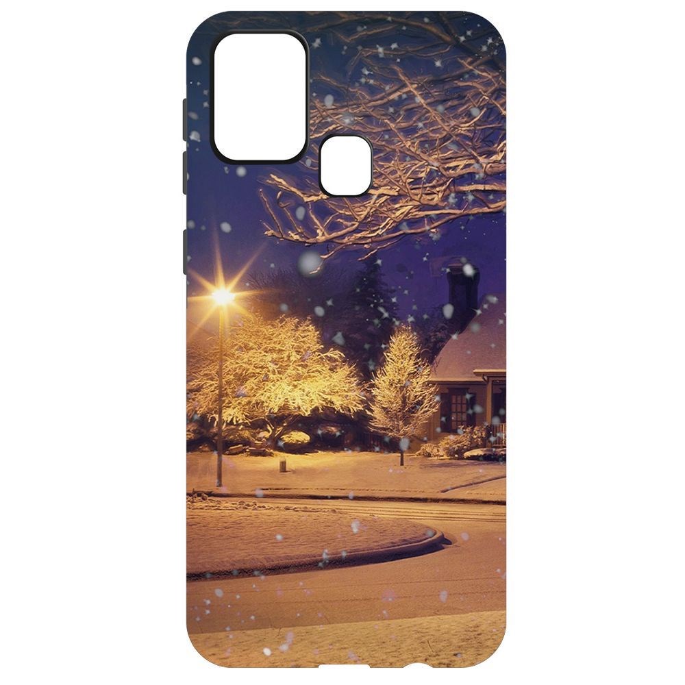 фото Чехол-накладка krutoff софт кейс зимняя сказка для samsung galaxy m31 (m315) черный