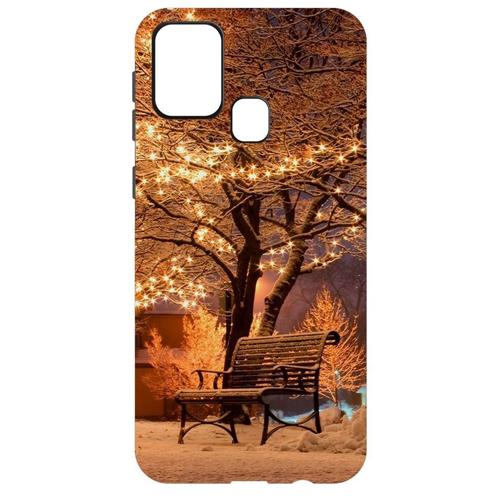 фото Чехол-накладка krutoff софт кейс зимний парк для samsung galaxy m31 (m315) черный