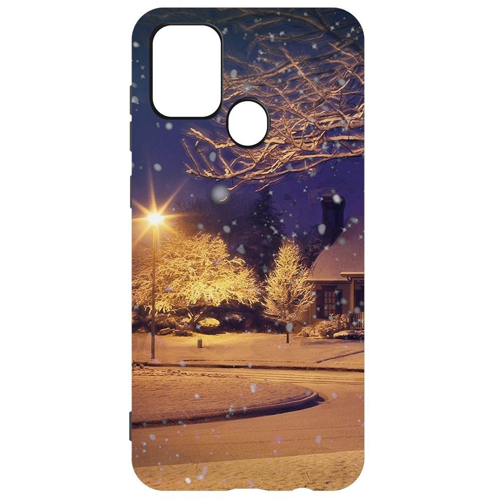 фото Чехол-накладка krutoff софт кейс зимняя сказка для samsung galaxy a21s (a217) черный