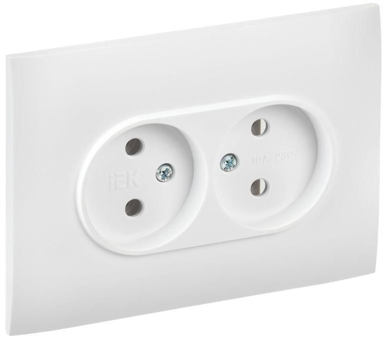 Розетка 2-м SKANDY 10А без заземл. без защ. шторок в сборе SK-R10W арктич. бел. IEK SK-R20, Белый
Розетка 2-м SKANDY 10А без заземл. без защ. шторок в сборе SK-R10W арктич. бел. IEK SK-R20, Белый