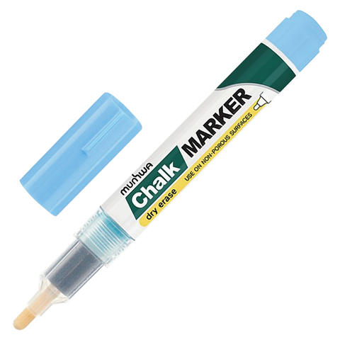 Маркер меловой MUNHWA Chalk Marker, 3 мм, ГОЛУБОЙ, для гладких поверхностей, CM-02 - 3 шт
Маркер меловой MUNHWA Chalk Marker, 3 мм, ГОЛУБОЙ, для гладких поверхностей, CM-02 - 3 шт