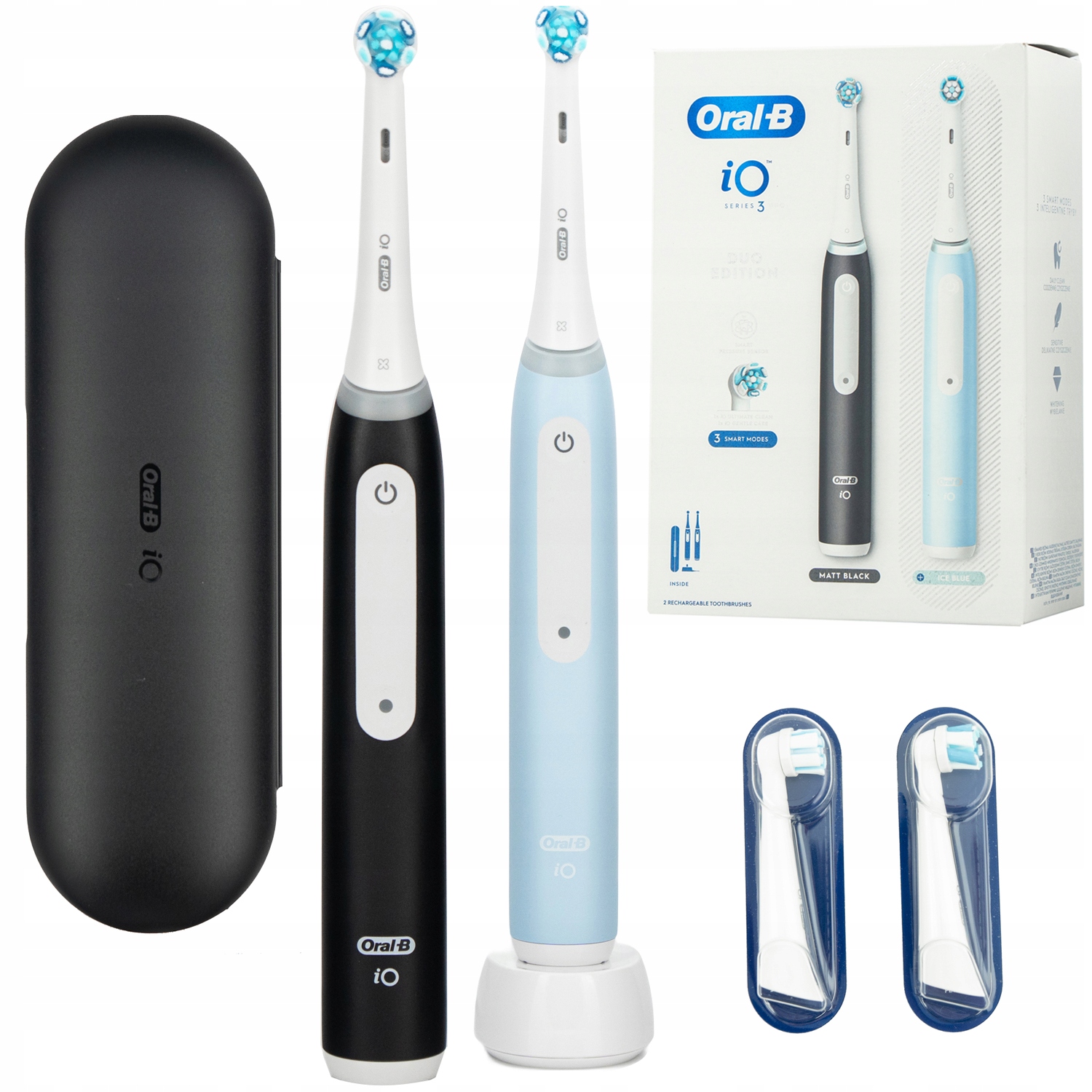 Электрическая зубная щетка Oral-B iO 3 Duo Matt Black + Ice Blue голубой, черный, iO 3 Duo Matt Black + Ice Blue
Электрическая зубная щетка Oral-B iO 3 Duo Matt Black + Ice Blue голубой, черный, iO 3 Duo Matt Black + Ice Blue