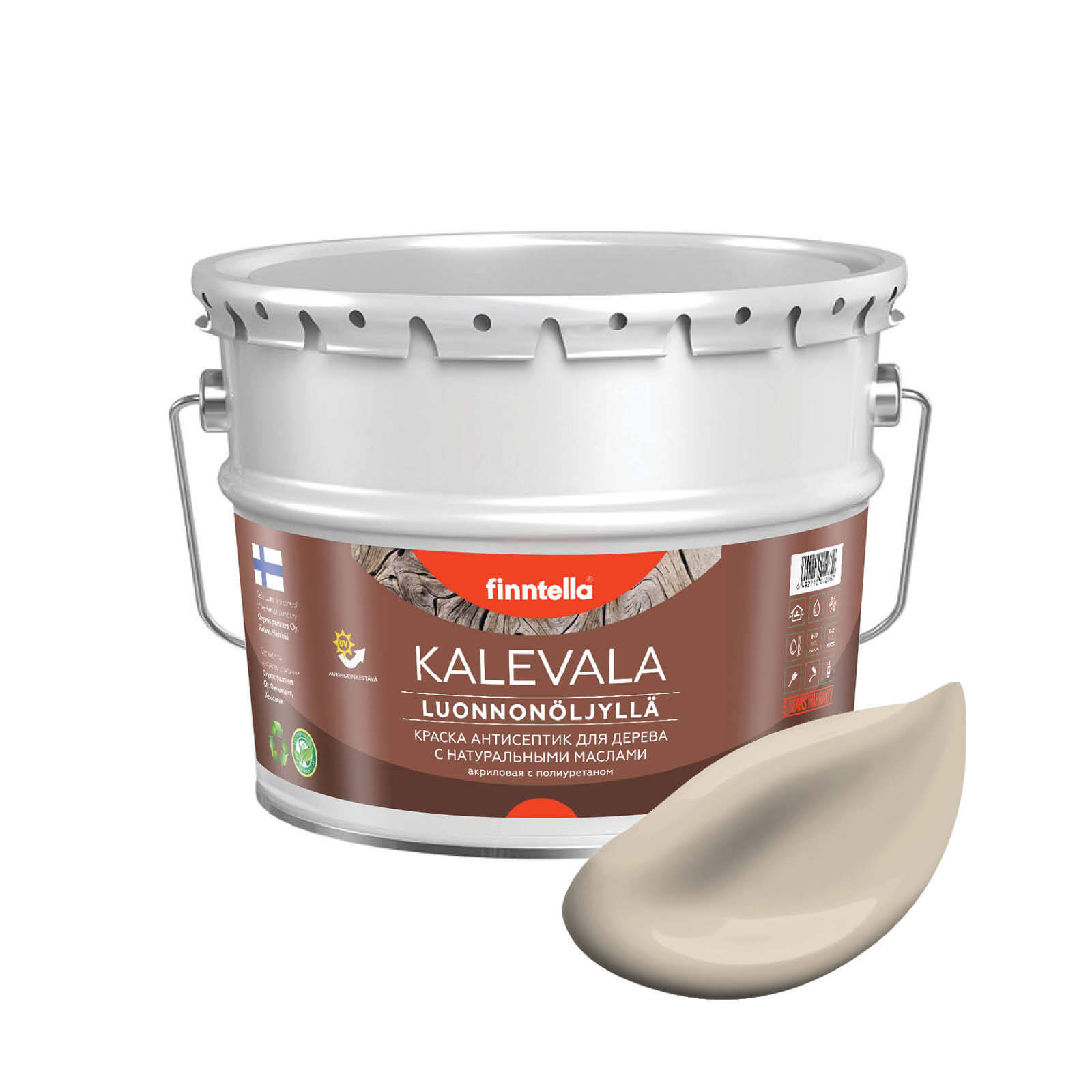 Краска для дерева и деревянных фасадов FINNTELLA KALEVALA, с натуральным маслом и полиурет, Бежевый, KALEVALA NLC
Краска для дерева и деревянных фасадов FINNTELLA KALEVALA, с натуральным маслом и полиурет, Бежевый, KALEVALA NLC