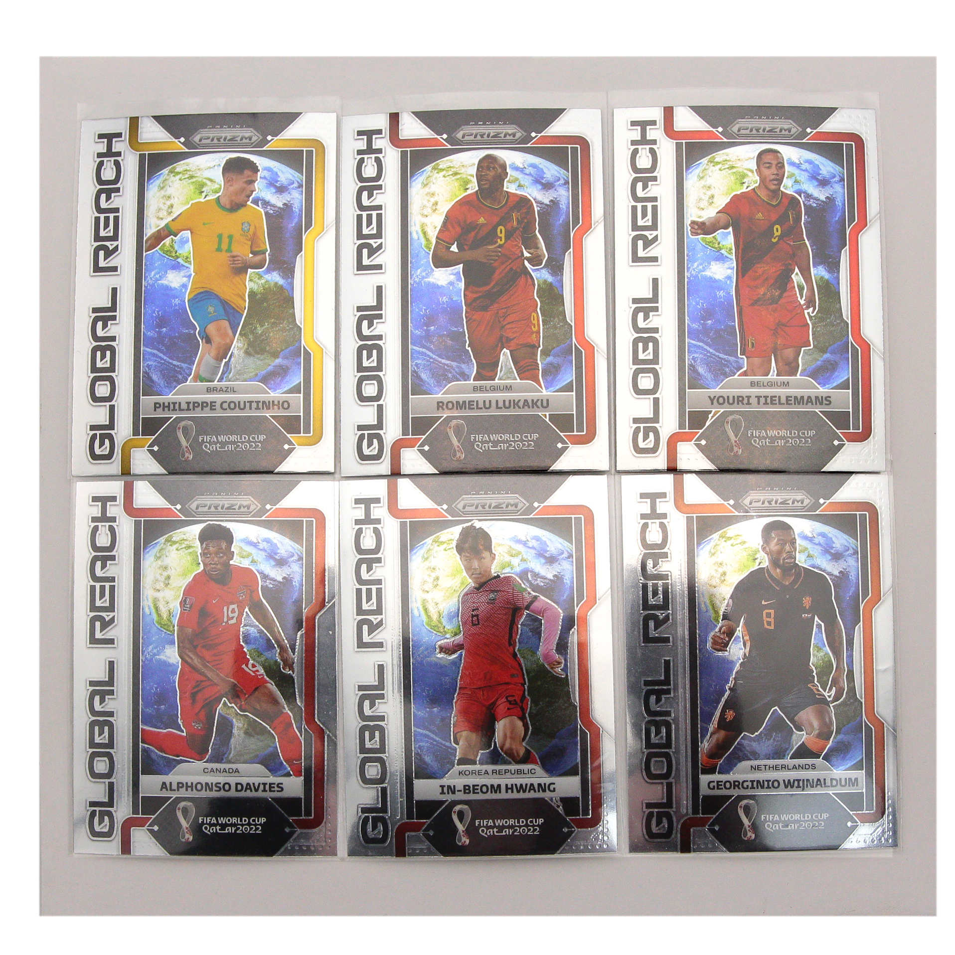 Коллекционные карточки Panini Prizm FIFA World Cup Qatar 2022 Global Reach S0369, 6 шт, Prizm FIFA World Cup Qatar 2022
Коллекционные карточки Panini Prizm FIFA World Cup Qatar 2022 Global Reach S0369, 6 шт, Prizm FIFA World Cup Qatar 2022