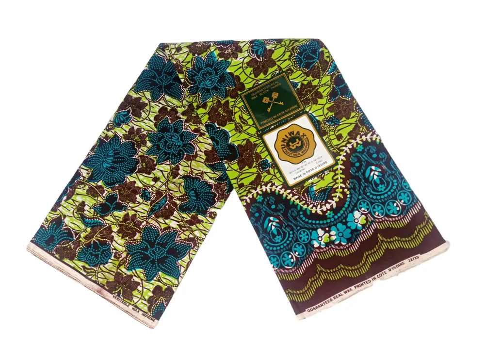 Африканский хлопок Uniwax. Ткань с восковым принтом из Кот-д’Ивуар Green Dot Flowers, Разноцветный
Африканский хлопок Uniwax. Ткань с восковым принтом из Кот-д’Ивуар Green Dot Flowers, Разноцветный