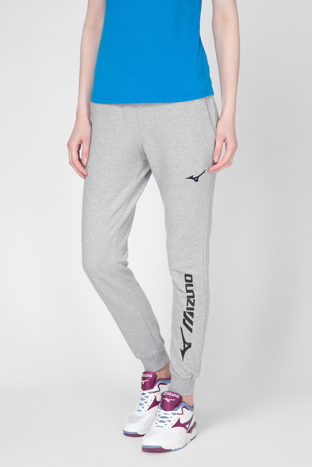 фото Спортивные брюки женские mizuno terry pant (w) серые 2xl