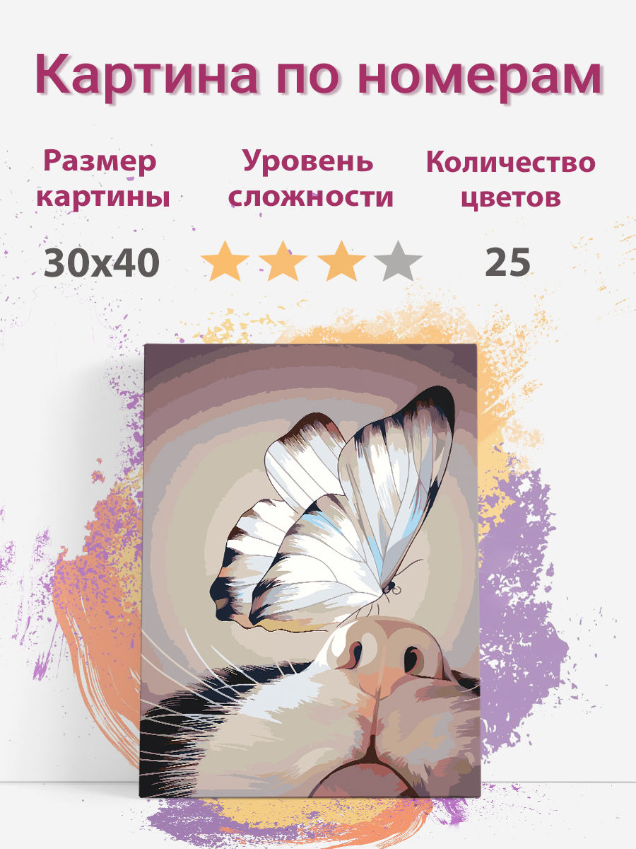 Картина по номерам Раскрасим сами Бабочка на носу на подрамнике 30х40 см, Бабочка на носу
Картина по номерам Раскрасим сами Бабочка на носу на подрамнике 30х40 см, Бабочка на носу