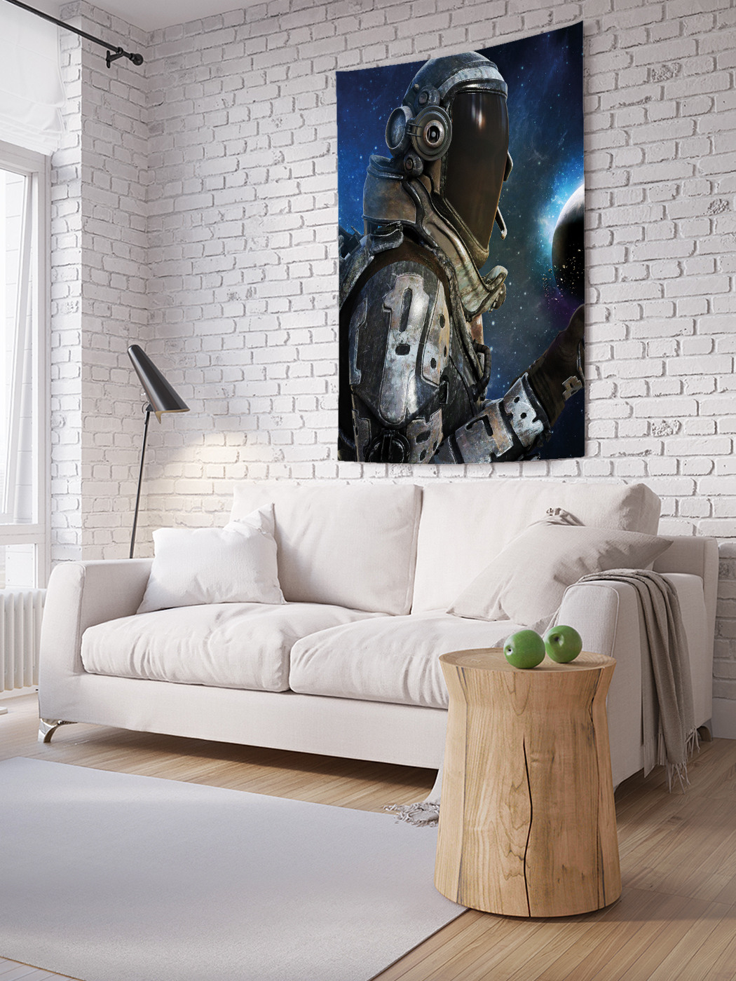 Вертикальное фотопанно на стену JoyArty Космонавт держит планету 150x200 см, Космонавт держит планету 
Вертикальное фотопанно на стену JoyArty Космонавт держит планету 150x200 см, Космонавт держит планету