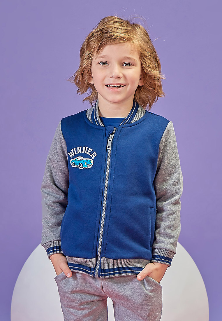 фото Толстовка детская max&jessi aw20c41903521 синий/серый р.98
