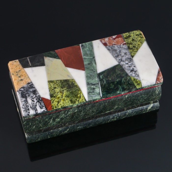 Ларец "Мозайка" 15x7x5,5 см, змеевик, креноид, лемезит, офиокальцит, мрамор, Разноцветный
Ларец "Мозайка" 15x7x5,5 см, змеевик, креноид, лемезит, офиокальцит, мрамор, Разноцветный