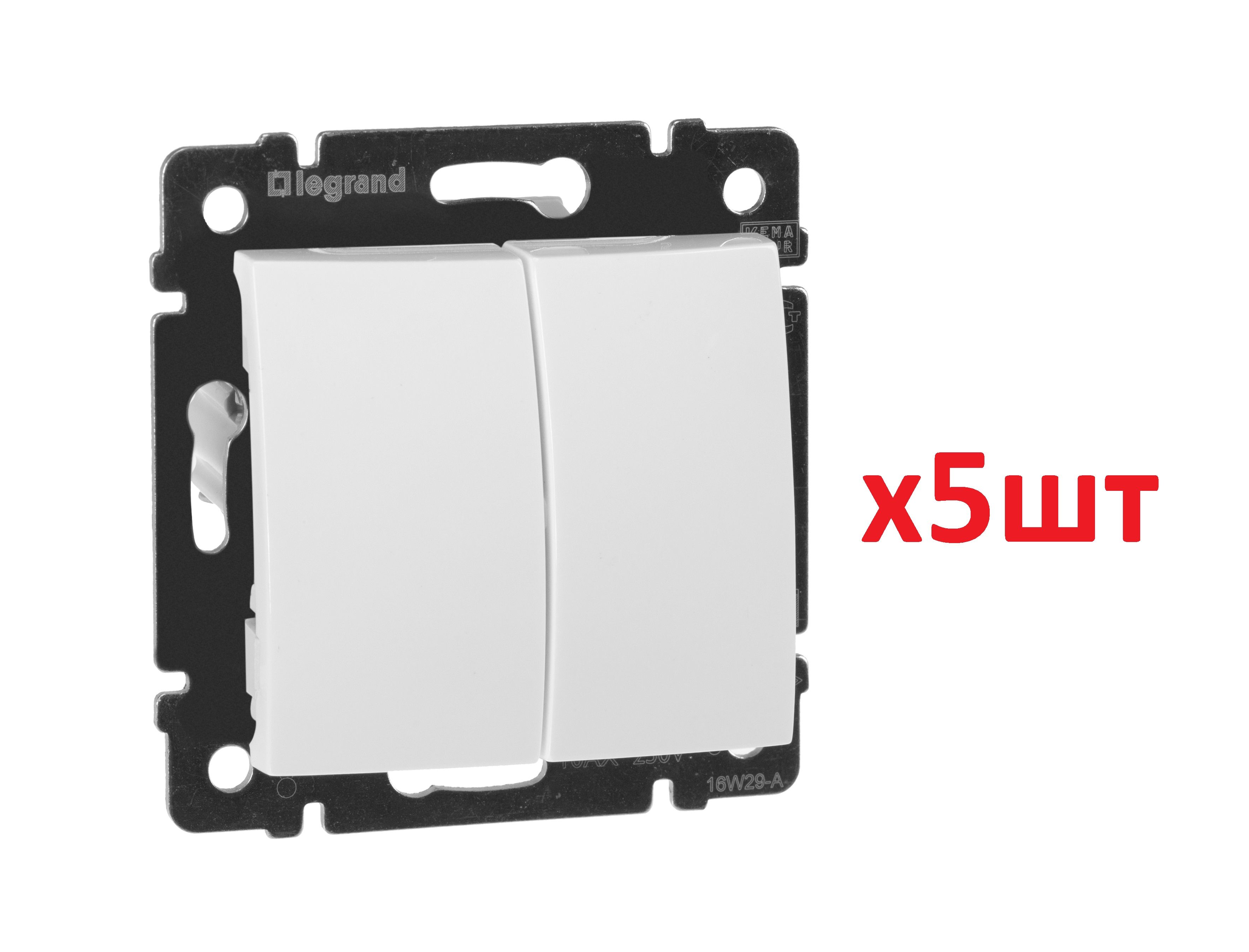 Legrand Valena Бел Переключатель 2-х клавишный 774408 (5шт), Белый, Valena Classic12_Скрытый
Legrand Valena Бел Переключатель 2-х клавишный 774408 (5шт), Белый, Valena Classic12_Скрытый