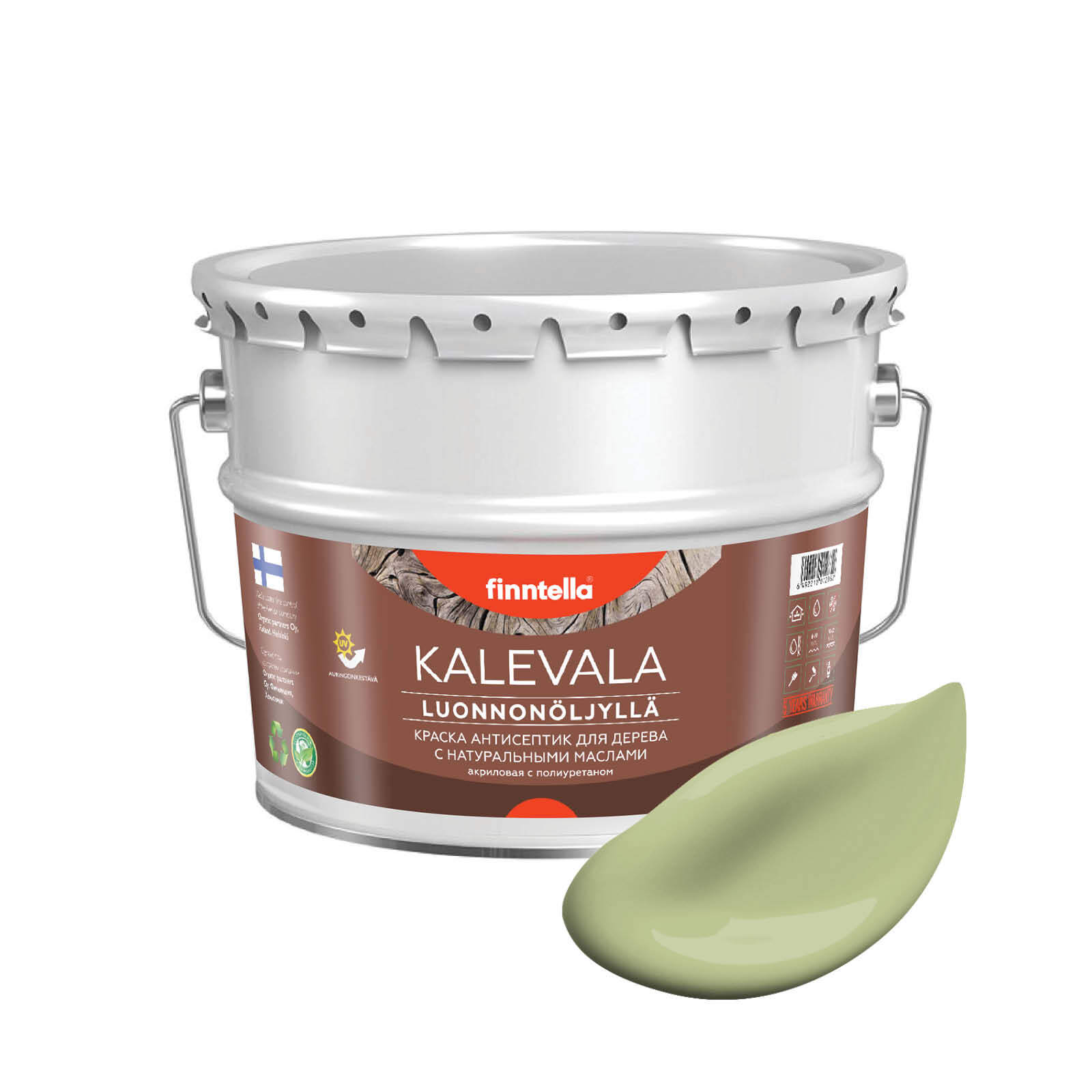 Краска для дерева и деревянных фасадов FINNTELLA KALEVALA, с натуральным маслом и полиурет, Зеленый, KALEVALA NLC
Краска для дерева и деревянных фасадов FINNTELLA KALEVALA, с натуральным маслом и полиурет, Зеленый, KALEVALA NLC