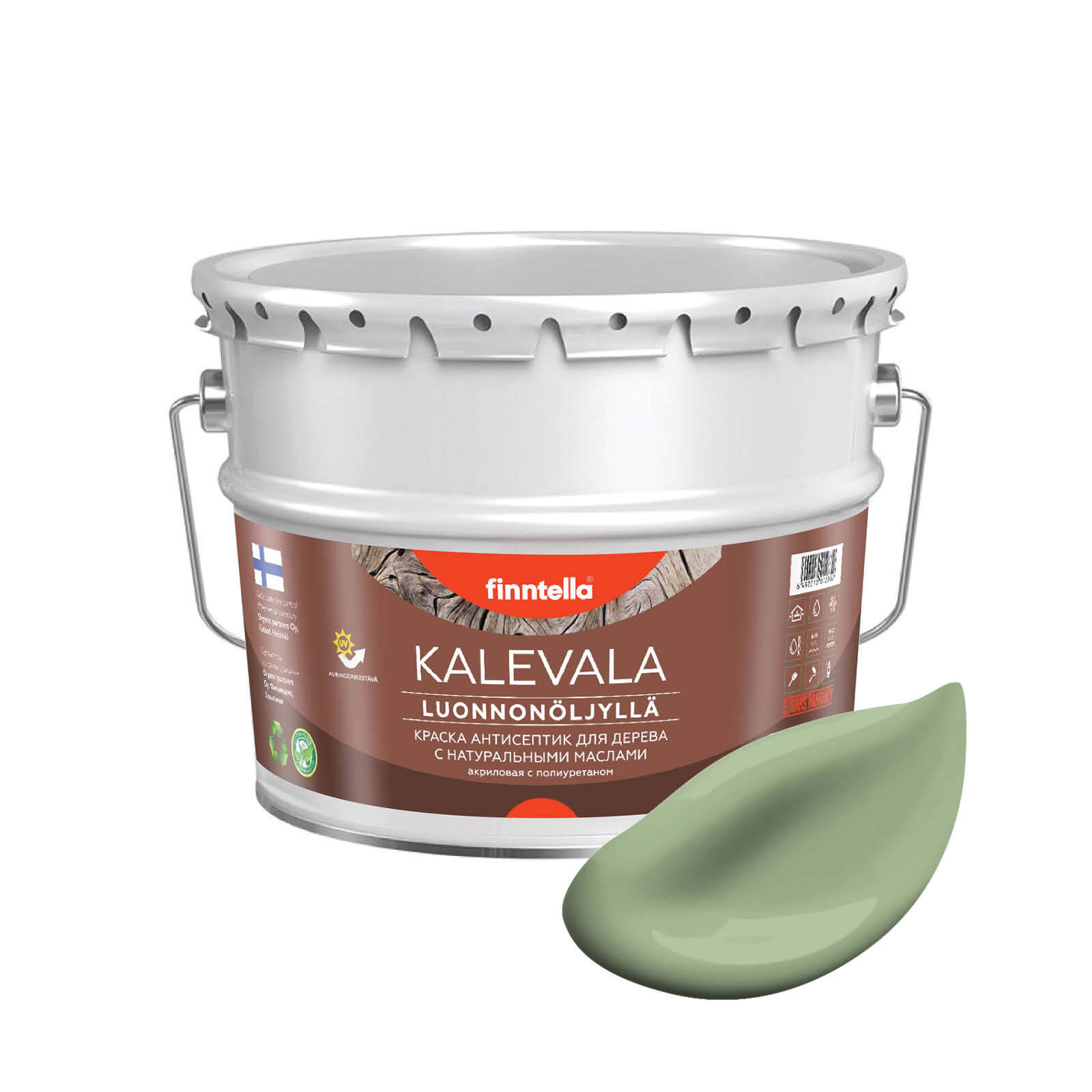 Краска для дерева и деревянных фасадов FINNTELLA KALEVALA, с натуральным маслом и полиурет, Зеленый, KALEVALA NLC
Краска для дерева и деревянных фасадов FINNTELLA KALEVALA, с натуральным маслом и полиурет, Зеленый, KALEVALA NLC