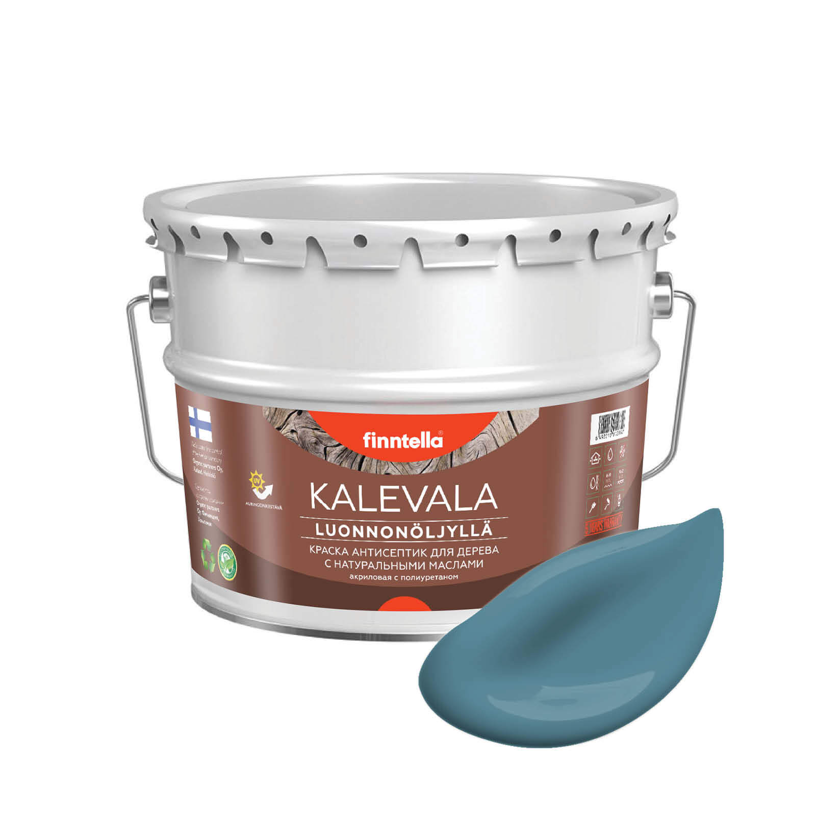 Краска для дерева и деревянных фасадов FINNTELLA KALEVALA, с натуральным маслом и полиурет, Бирюзовый, KALEVALA NLC
Краска для дерева и деревянных фасадов FINNTELLA KALEVALA, с натуральным маслом и полиурет, Бирюзовый, KALEVALA NLC
