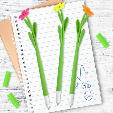 Ручка фигурная шариковая ЮНЛАНДИЯ Цветочек, ассорти, СИНЯЯ, пишущий узел 0,7 мм, 12 шт 
Ручка фигурная шариковая ЮНЛАНДИЯ Цветочек, ассорти, СИНЯЯ, пишущий узел 0,7 мм, 12 шт