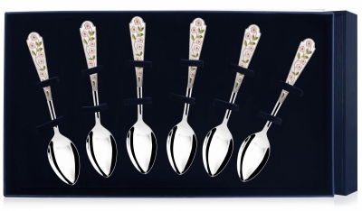 фото Набор чайной ложки "лето-ромашка" из серебра (6 предметов) аргента