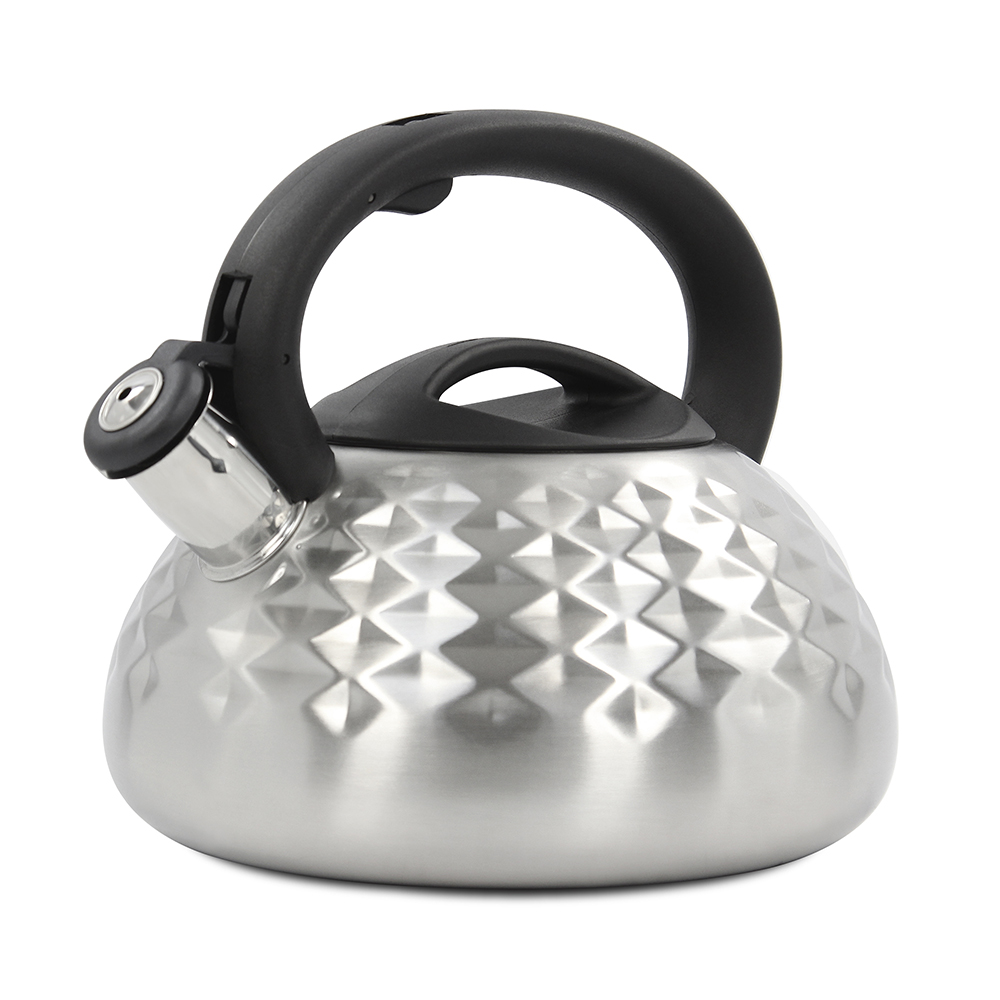 фото Чайник со свистком marta mt-3085 для плиты 3 л, черный жемчуг