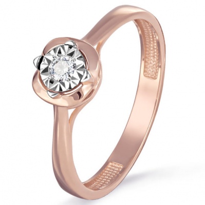 Кольцо из красного золота с бриллиантом р. 17,5 Kabarovsky 11-01292-1000, 11-01292-1000 
Кольцо из красного золота с бриллиантом р. 17,5 Kabarovsky 11-01292-1000, 11-01292-1000