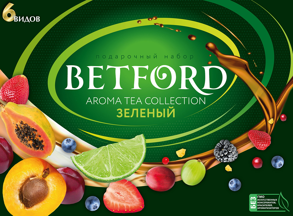 фото Чай betford набор, зеленый, 6 видов
