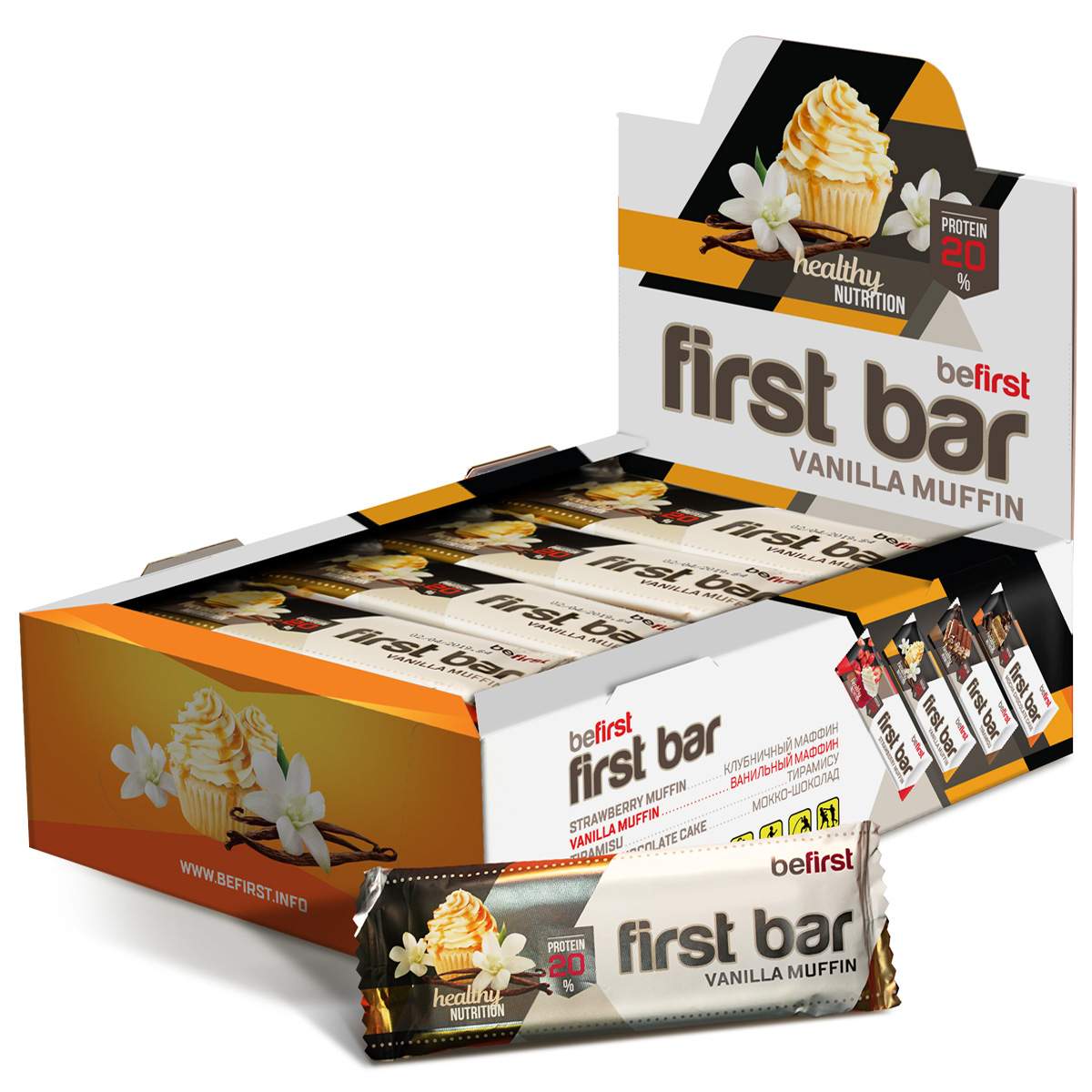 Протеиновые батончики Be First First Bar Ванильный маффин, 40 г х 24 шт, Be First First Bar 40 г (коробка 24 шт)
Протеиновые батончики Be First First Bar Ванильный маффин, 40 г х 24 шт, Be First First Bar 40 г (коробка 24 шт)