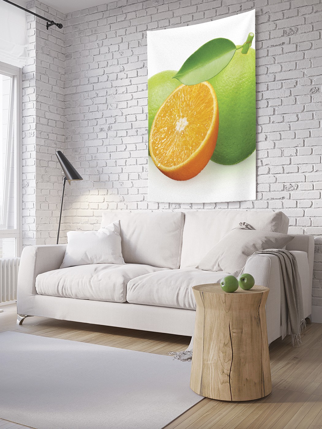 Вертикальное фотопанно на стену JoyArty Лайм 150x200 см, Лайм
