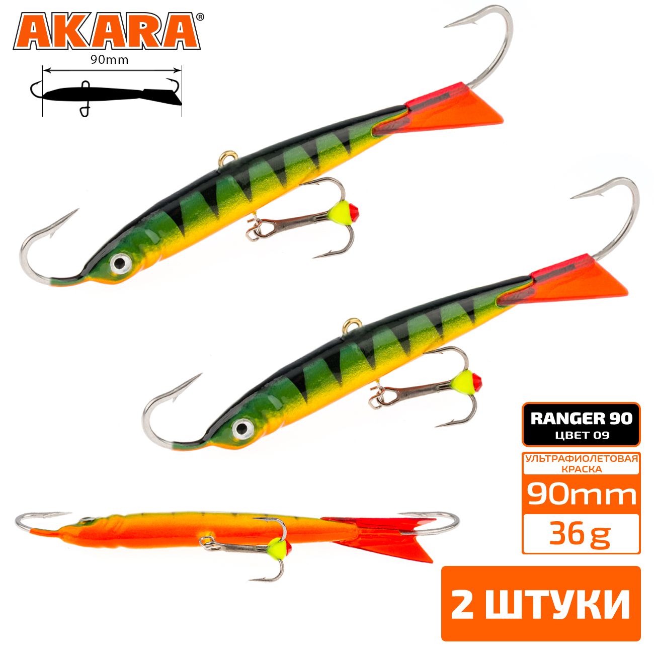 Балансир Akara Ranger 90 мм 36 гр. 3.5in-1.2/7oz 09 2 штуки, Разноцветный, Ranger
Балансир Akara Ranger 90 мм 36 гр. 3.5in-1.2/7oz 09 2 штуки, Разноцветный, Ranger