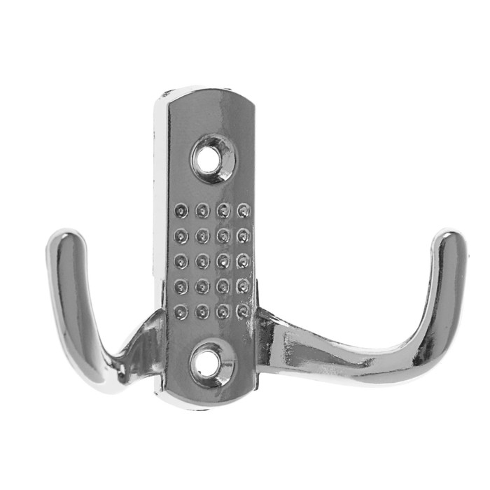 фото Крючок мебельный km202cp, двухрожковый, цвет хром tundra