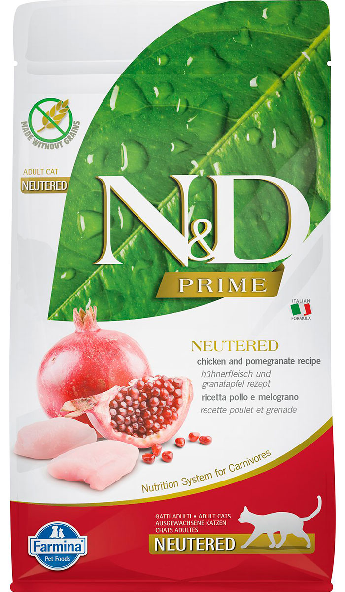 FARMINA FARMINA CAT N&D PRIME NEUTERED CHICKEN & POMEGRANATE беззерновой для взрослых каст
FARMINA FARMINA CAT N&D PRIME NEUTERED CHICKEN & POMEGRANATE беззерновой для взрослых каст