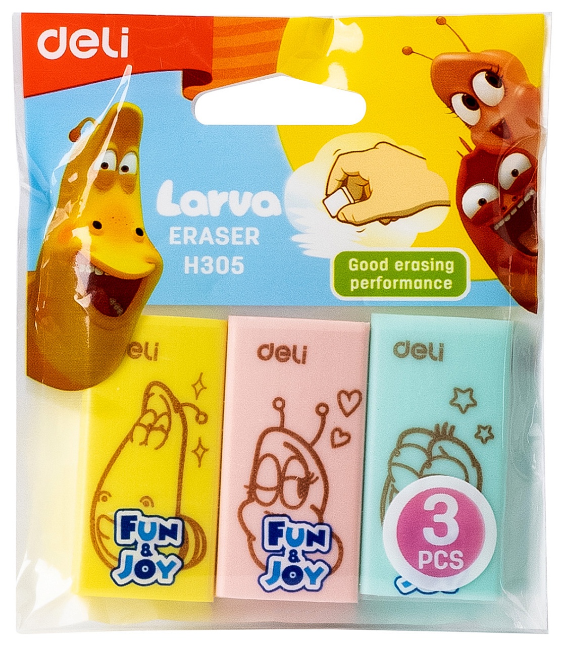 Ластик Deli EH305 Larva 40х20х10мм ПВХ ассорти (3шт) (24 шт в упаковке) 6935205348487, Разноцветный
Ластик Deli EH305 Larva 40х20х10мм ПВХ ассорти (3шт) (24 шт в упаковке) 6935205348487, Разноцветный