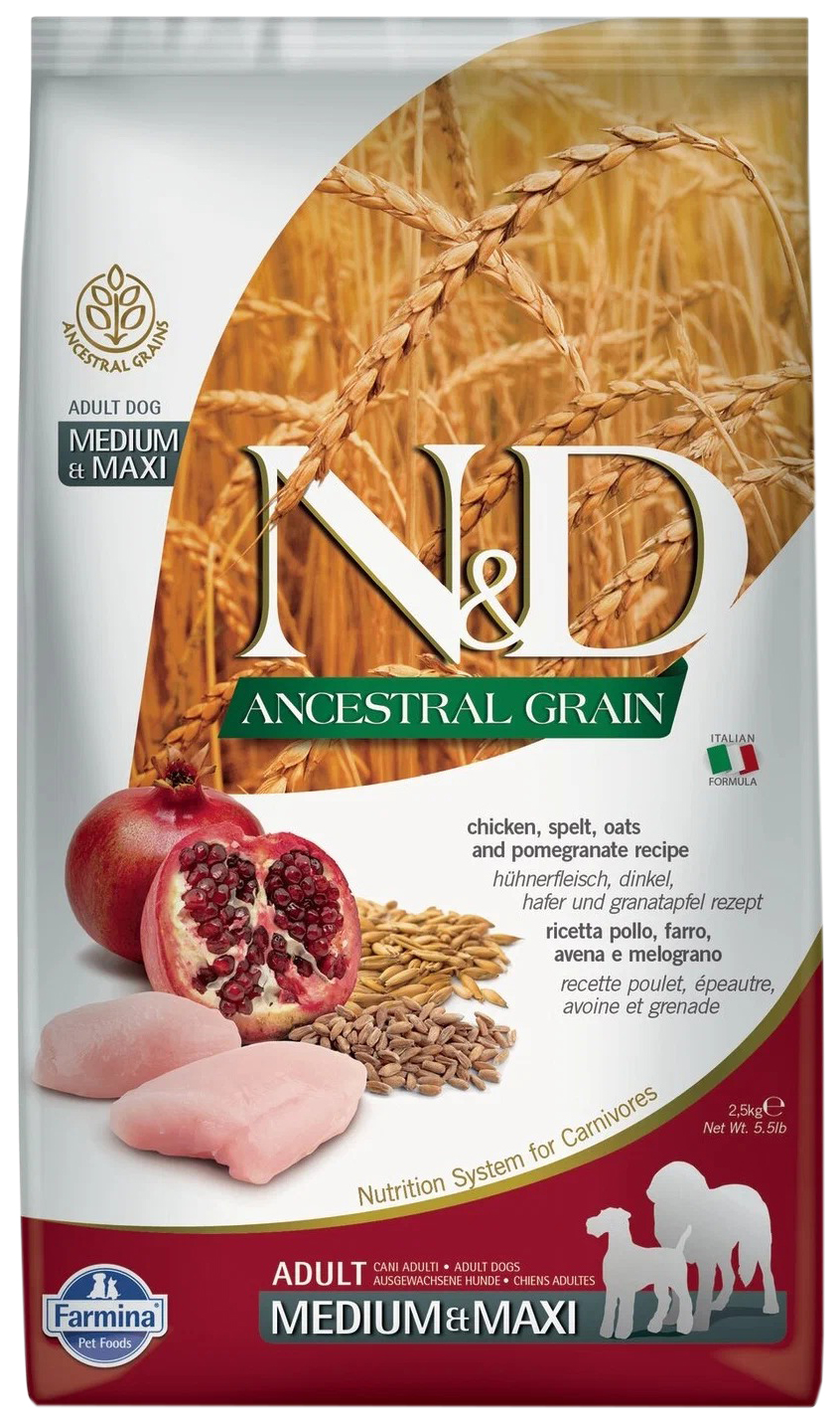FARMINA FARMINA DOG N&D ANCESTRAL GRAIN ADULT MEDIUM&MAXI CHICKEN&POMEGRANATE низкозерново
FARMINA FARMINA DOG N&D ANCESTRAL GRAIN ADULT MEDIUM&MAXI CHICKEN&POMEGRANATE низкозерново