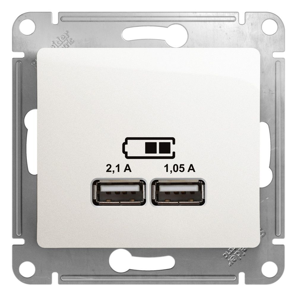 Розетка USB 2-м СП Glossa тип A+A 5В/2100мА 2х5В/1050мА механизм перламутр., Белый, Glossa21_240_Скрытый_1
Розетка USB 2-м СП Glossa тип A+A 5В/2100мА 2х5В/1050мА механизм перламутр., Белый, Glossa21_240_Скрытый_1