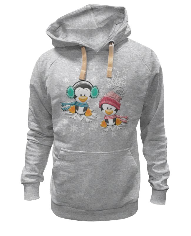 фото Толстовка унисекс printio пингвин зимой серая s