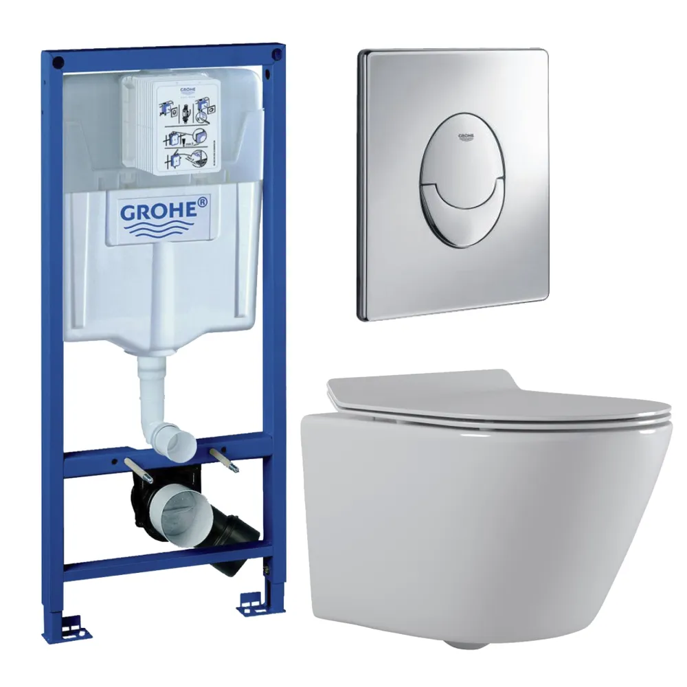 Комп. 3 в 1 инсталляция Grohe RAPID+ Унитаз подвесной CULTO TOR + кнопка GROHE Skate Air, GROHE_AIR
Комп. 3 в 1 инсталляция Grohe RAPID+ Унитаз подвесной CULTO TOR + кнопка GROHE Skate Air, GROHE_AIR