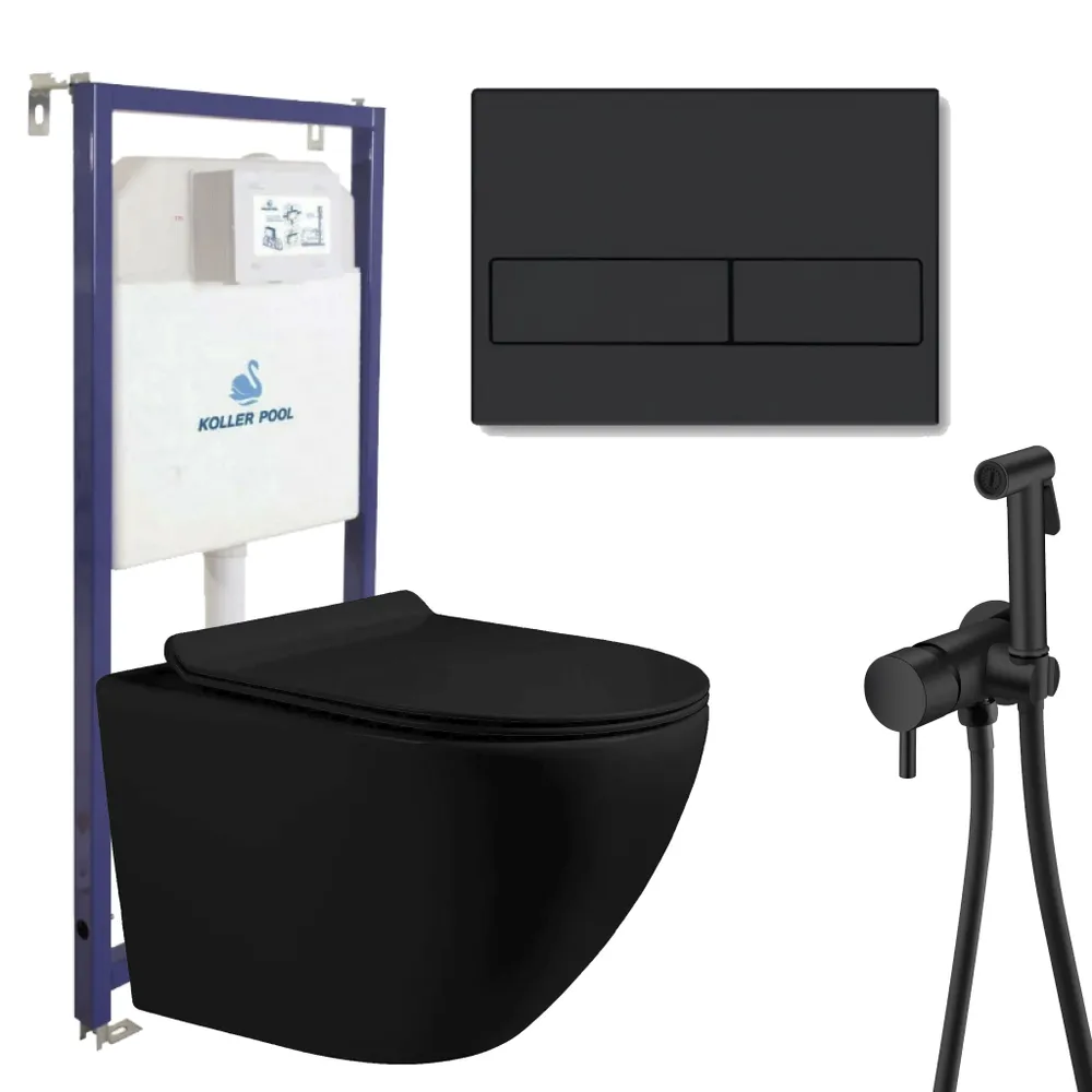 Инсталляция с подвесным унитазом MILLEAU ALBY Black NEON с гигиеническим душем, ALBYB_KP_SS 
Инсталляция с подвесным унитазом MILLEAU ALBY Black NEON с гигиеническим душем, ALBYB_KP_SS