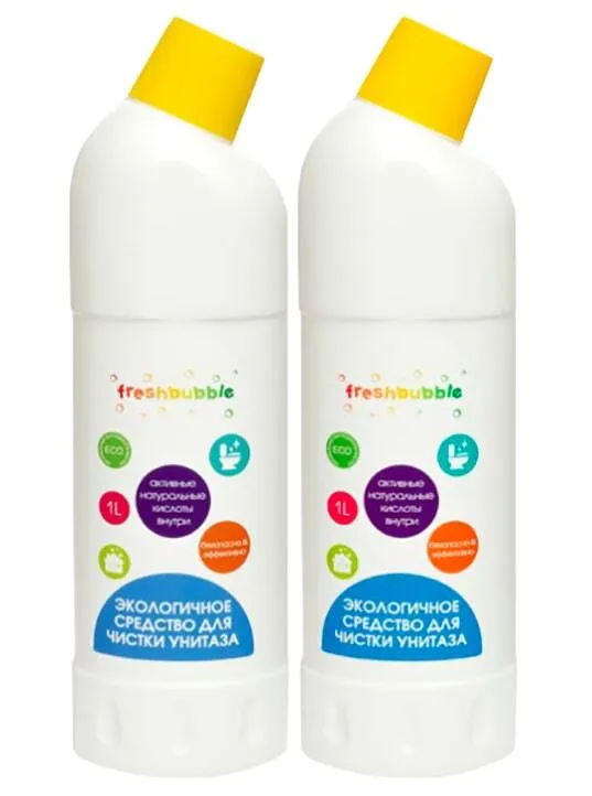 Средство для чистки унитаза FRESHBUBBLE 1 л х 2 шт, FRESHBUBBLE Средство для чистки унитаза 1 л х 2 шт
Средство для чистки унитаза FRESHBUBBLE 1 л х 2 шт, FRESHBUBBLE Средство для чистки унитаза 1 л х 2 шт