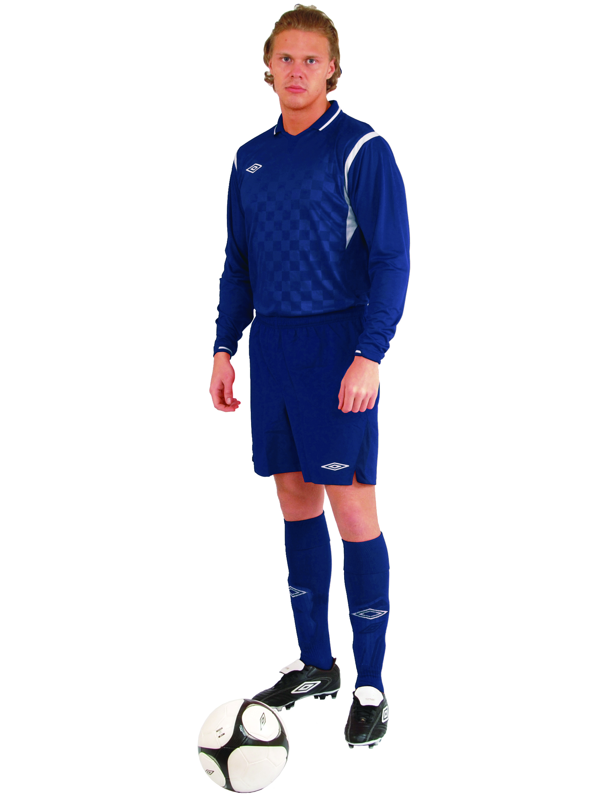 фото Футболка футбольная umbro westham jersey l/s, синяя, xl