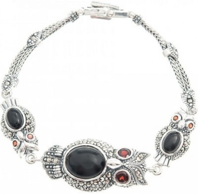 Браслет с гранатами, марказитами и ониксами из серебра р. 18,5 Марказит BR551-659, BR551-659
Браслет с гранатами, марказитами и ониксами из серебра р. 18,5 Марказит BR551-659, BR551-659