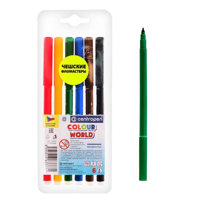 Фломастеры 6ов 2.0 мм Centropen 7550 ТП Colour World, блистер, смываемые, линия 1.0 мм, Разноцветный
Фломастеры 6ов 2.0 мм Centropen 7550 ТП Colour World, блистер, смываемые, линия 1.0 мм, Разноцветный
