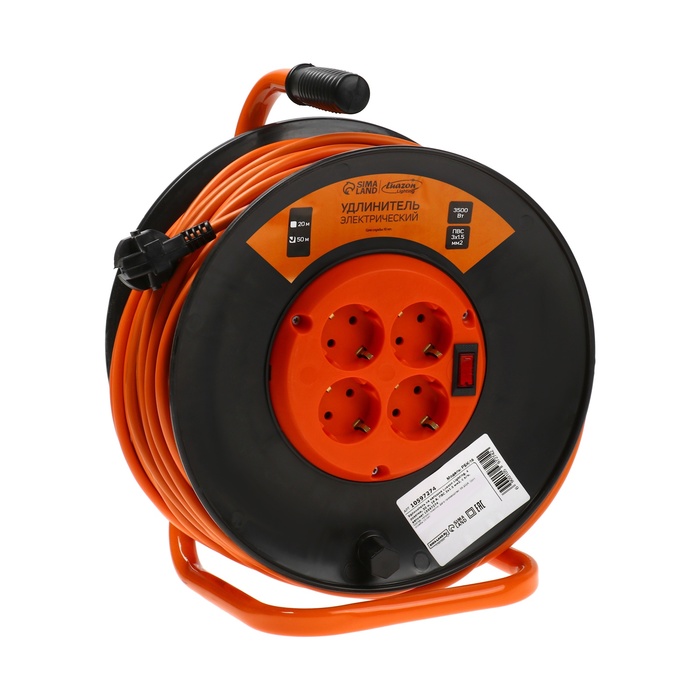 Удлинитель на катушке Luazon Lighting, 4 розетки, 50 м, 16 А, ПВС 3х1.5 мм2, 10597274
Удлинитель на катушке Luazon Lighting, 4 розетки, 50 м, 16 А, ПВС 3х1.5 мм2, 10597274