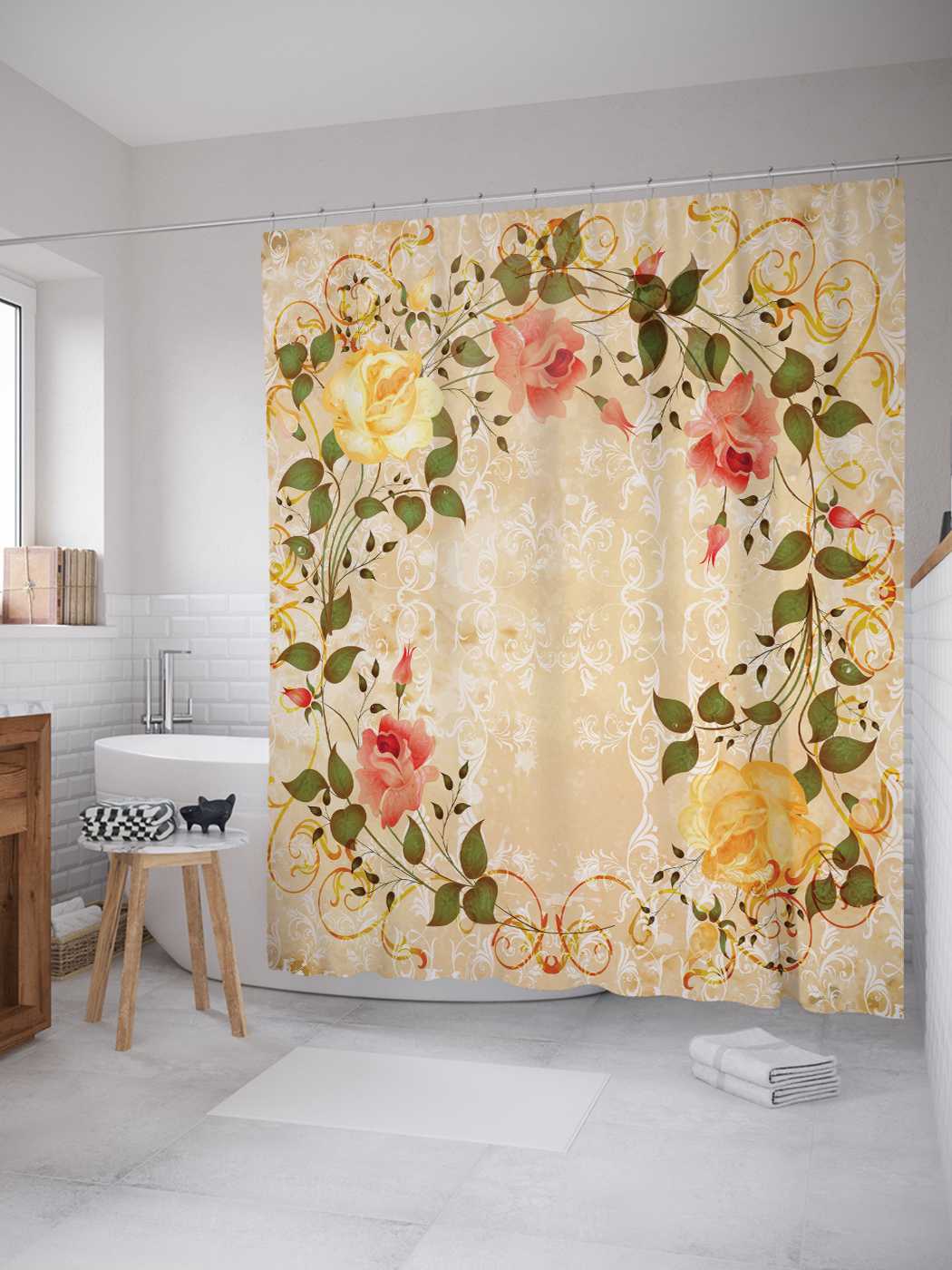 Штора (занавеска) для ванной JoyArty "Круг весны" из сатена, 180х200 см с крючками, Голубой 
Штора (занавеска) для ванной JoyArty "Круг весны" из сатена, 180х200 см с крючками, Голубой