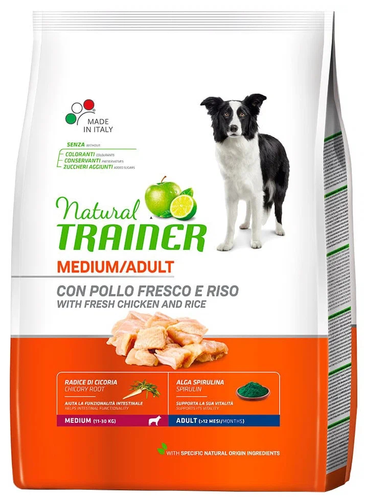 TRAINER TRAINER NATURAL MEDIUM ADULT CHICKEN & RICE для взрослых собак средних пород с кур
TRAINER TRAINER NATURAL MEDIUM ADULT CHICKEN & RICE для взрослых собак средних пород с кур